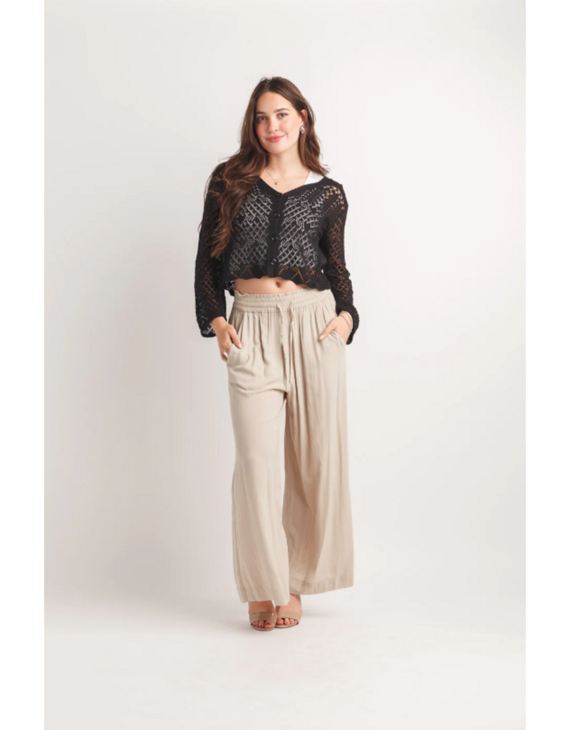 BLACK POINTELLE CARDIGAN