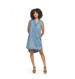 DENIM COLLARED DRESS