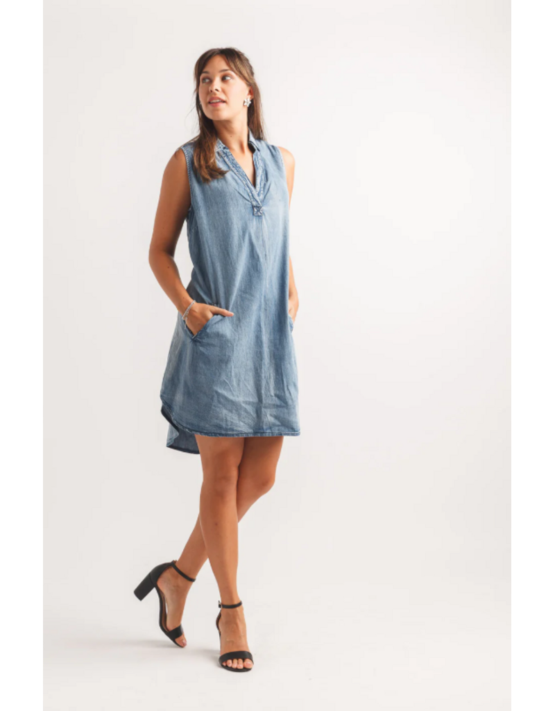 DENIM COLLARED DRESS