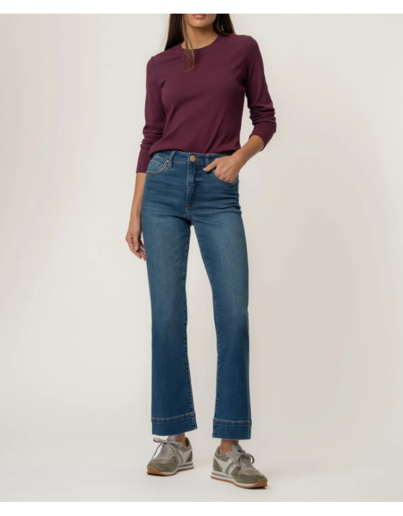 KUT KELSEY HIGH RISE FAB AB ANKLE FLARE W. WIDE HEM - COOL