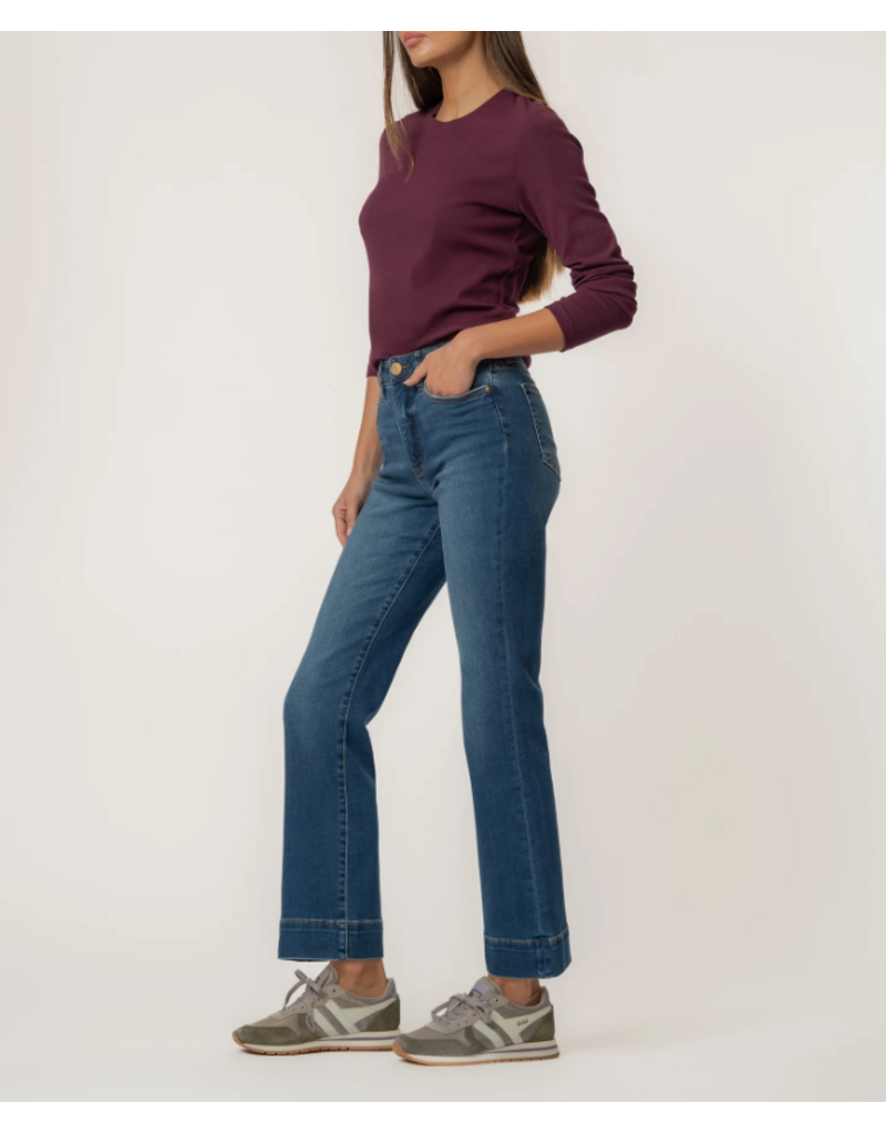 KUT KELSEY HIGH RISE FAB AB ANKLE FLARE W. WIDE HEM - COOL