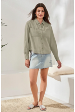 TRIBAL FLOWY OVERSHIRT CACTUS GREEN