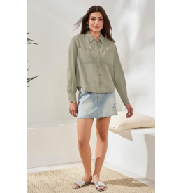 TRIBAL FLOWY OVERSHIRT CACTUS GREEN