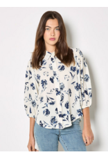 PRESSED NAVY DAISY BLOUSE