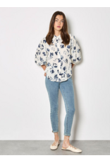 PRESSED NAVY DAISY BLOUSE