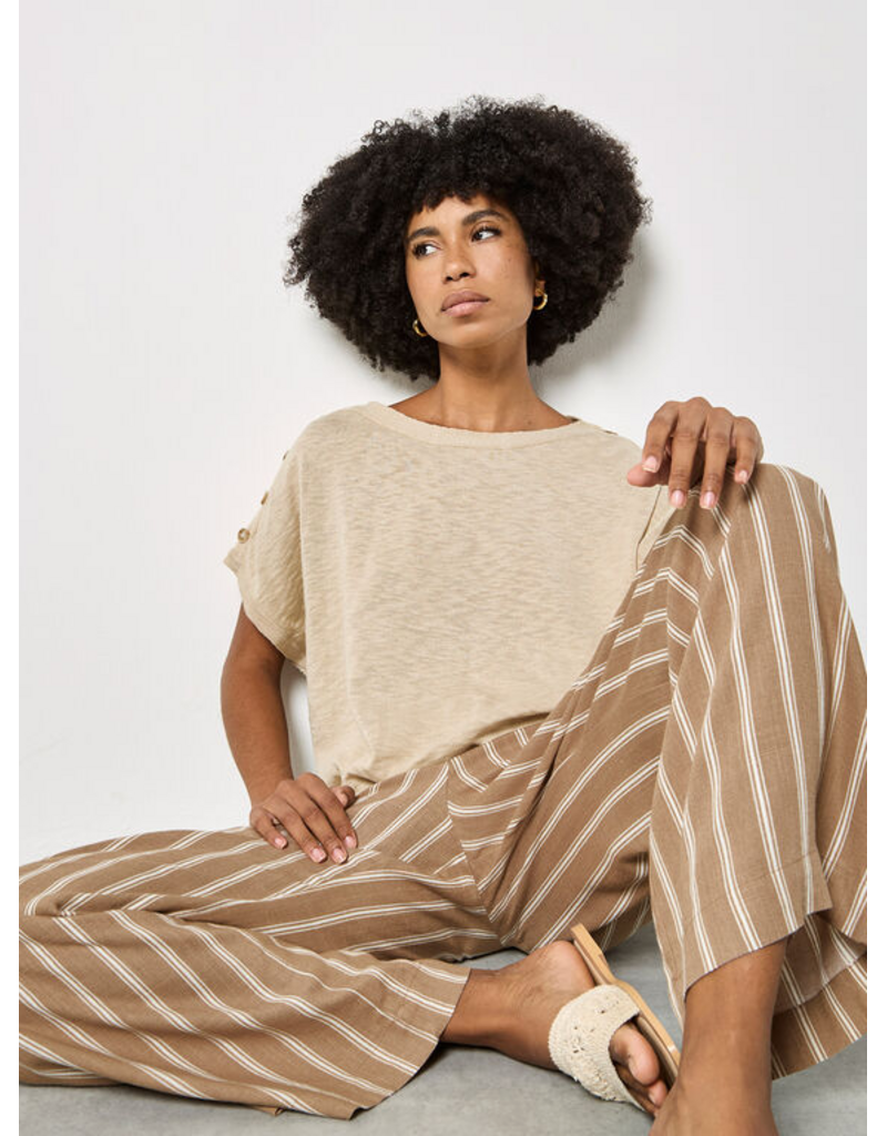 STONE STRIPE LINEN MIX PANT
