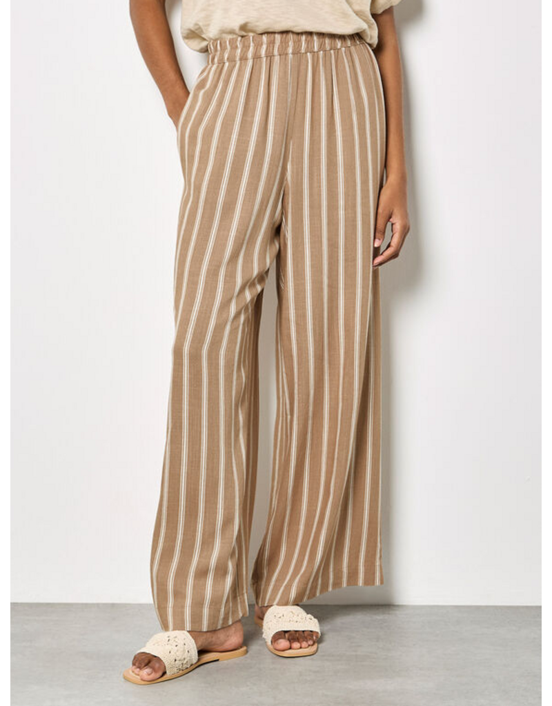 STONE STRIPE LINEN MIX PANT