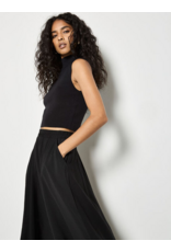 BLACK A-LINE MIDAXI SKIRT