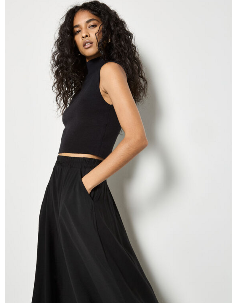 BLACK A-LINE MIDAXI SKIRT