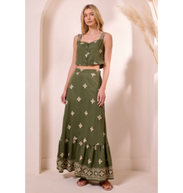 MARSIN/DAMIETTA 2PC SKIRT & TOP SET - ARMY GREEN