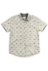 MENS FISH PRINT LINEN BUTTOM UP TOP