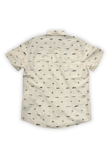 MENS FISH PRINT LINEN BUTTOM UP TOP