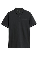 MENS BLACK PIQUE POLO TOP