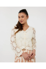 NATURAL CROCHET CARDI