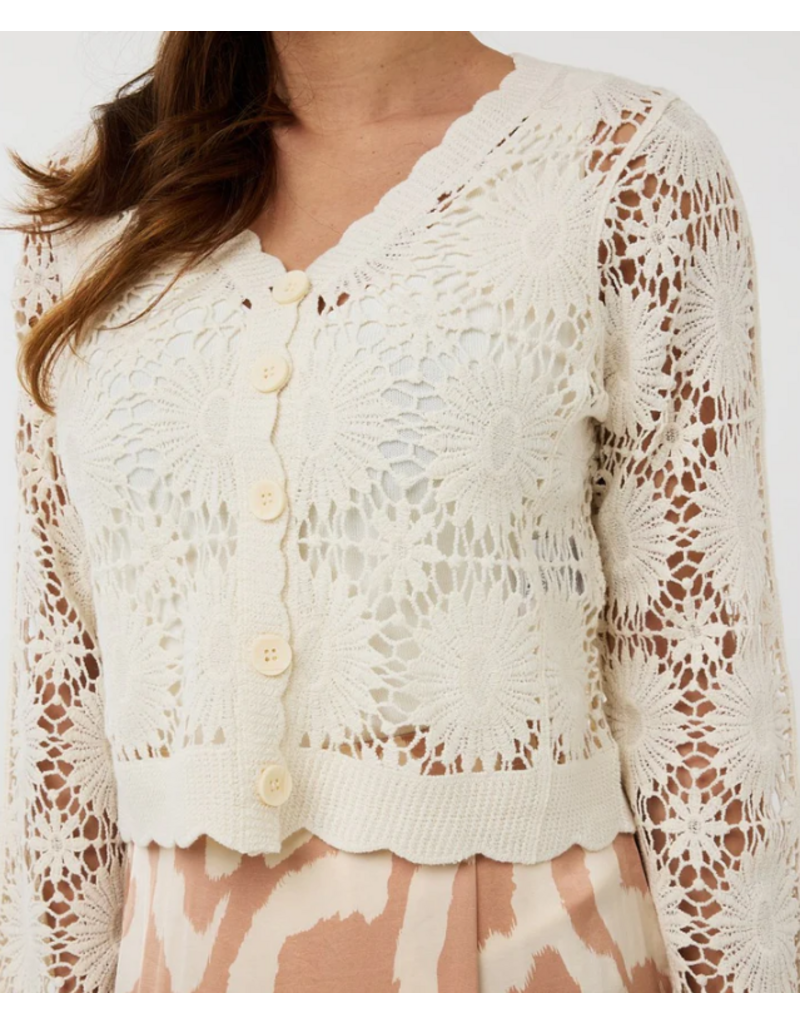 NATURAL CROCHET CARDI
