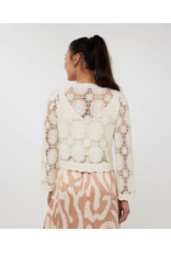 NATURAL CROCHET CARDI