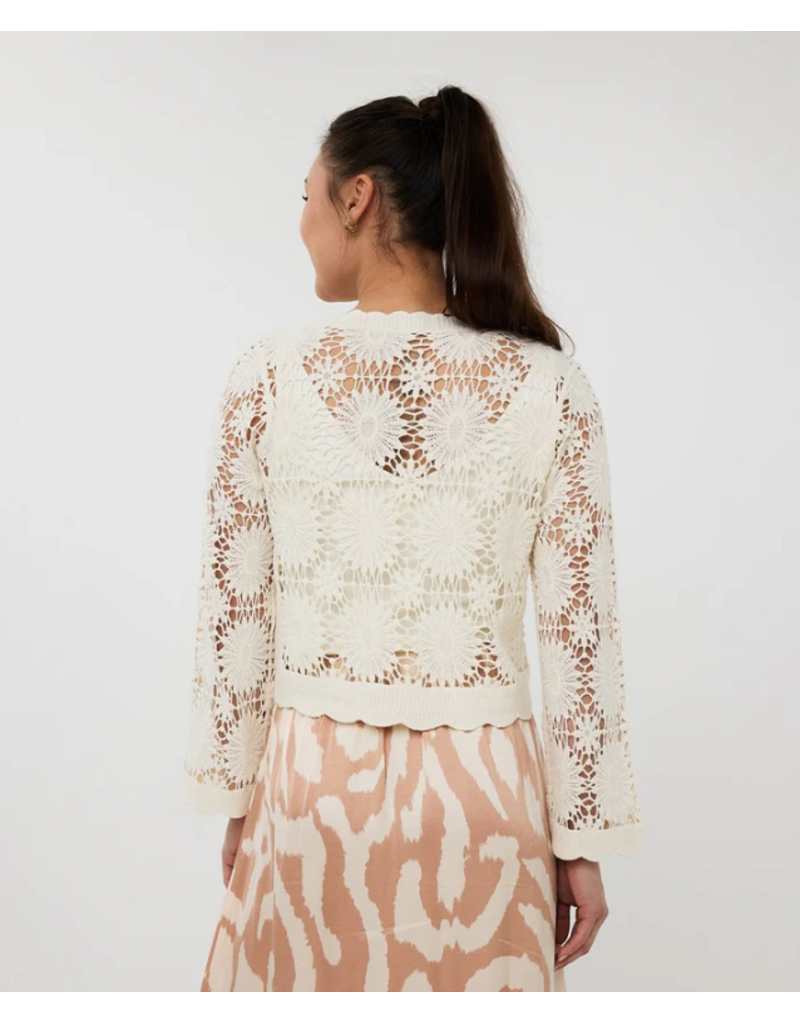 NATURAL CROCHET CARDI