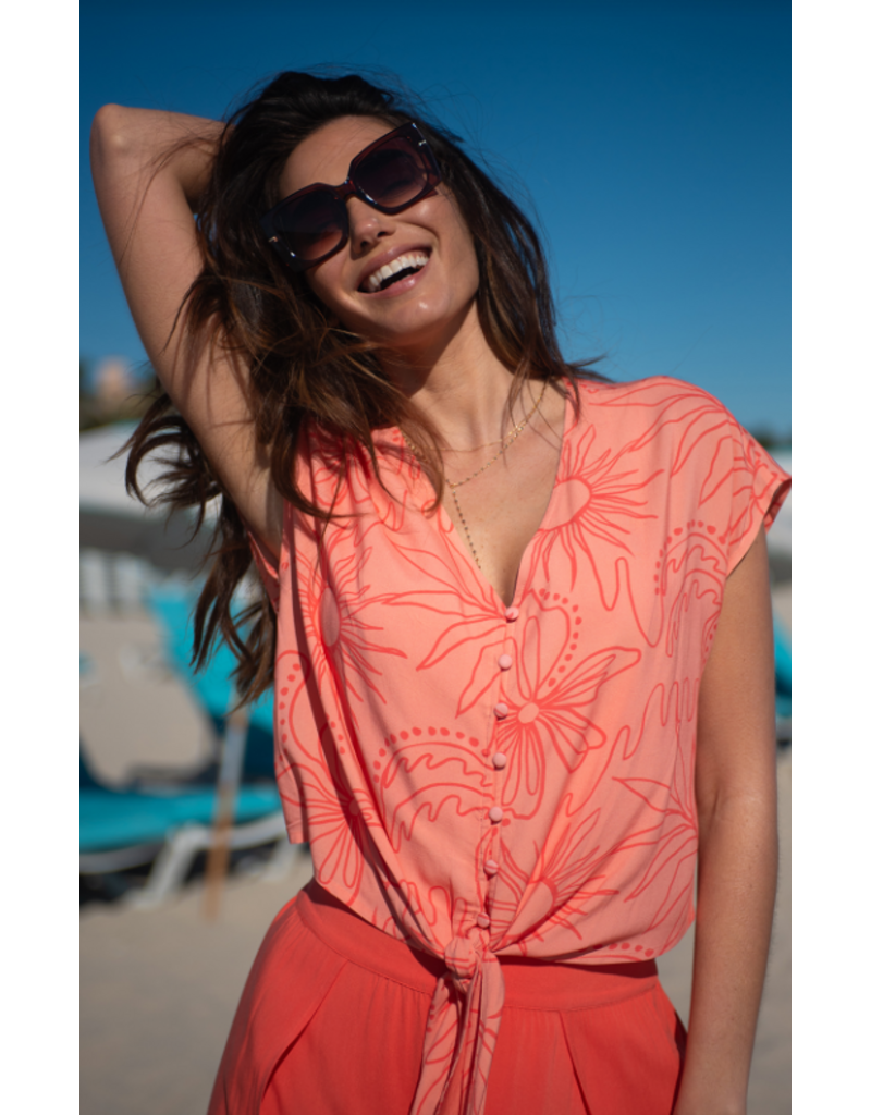 TRIBAL RIO TIE FRONT BLOUSE