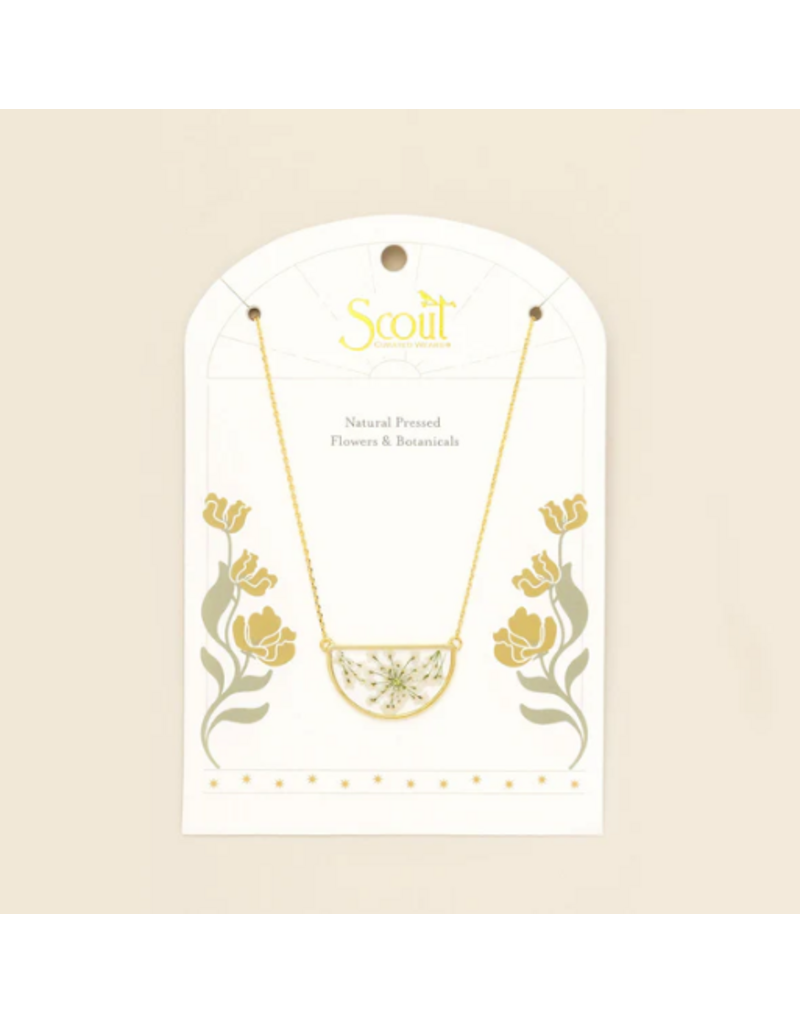 SCOUT PRESSED FLOWER NECKLACE GOLD