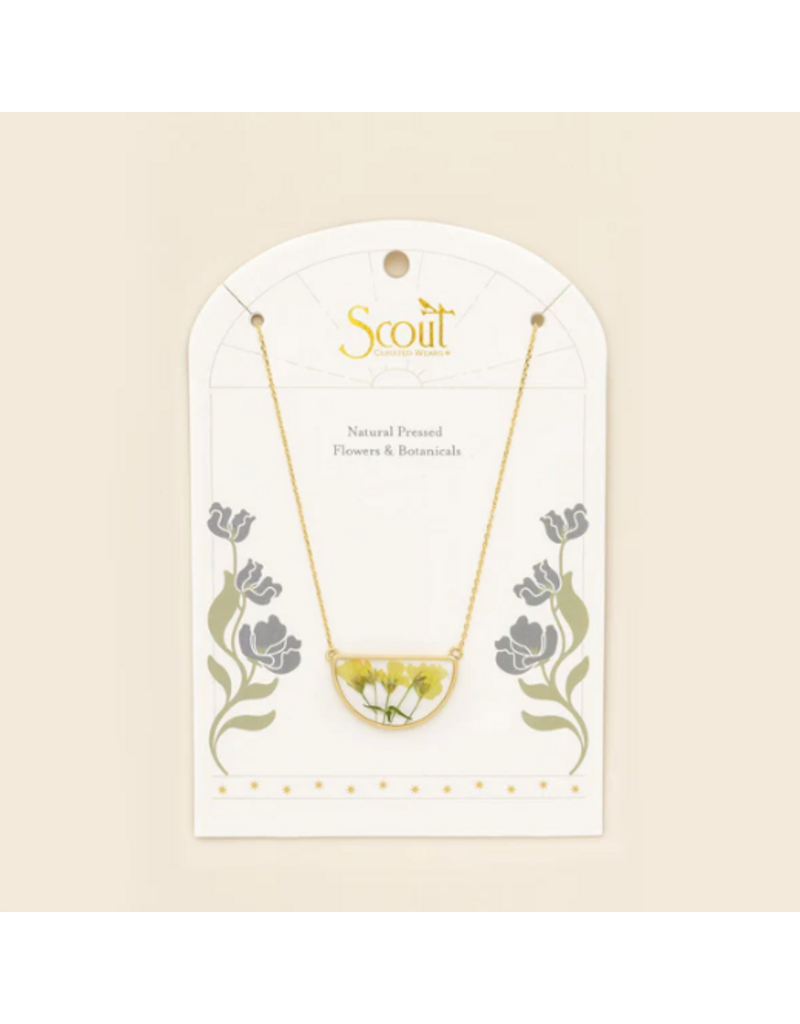 SCOUT PRESSED FLOWER NECKLACE GOLD