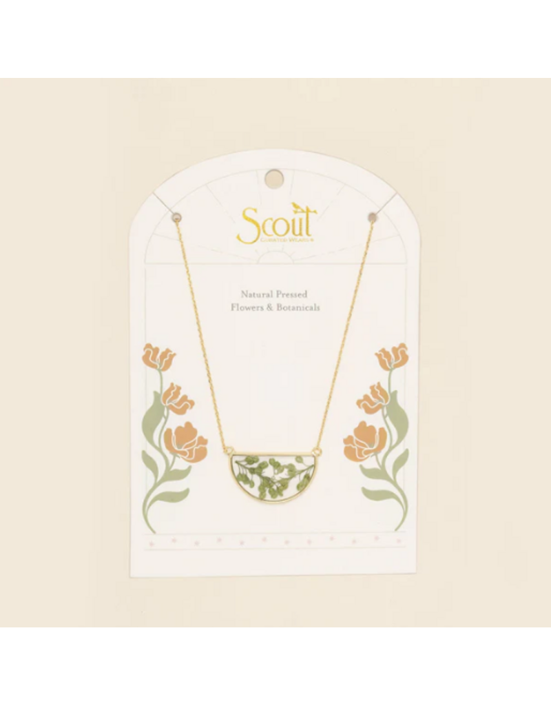 SCOUT PRESSED FLOWER NECKLACE GOLD