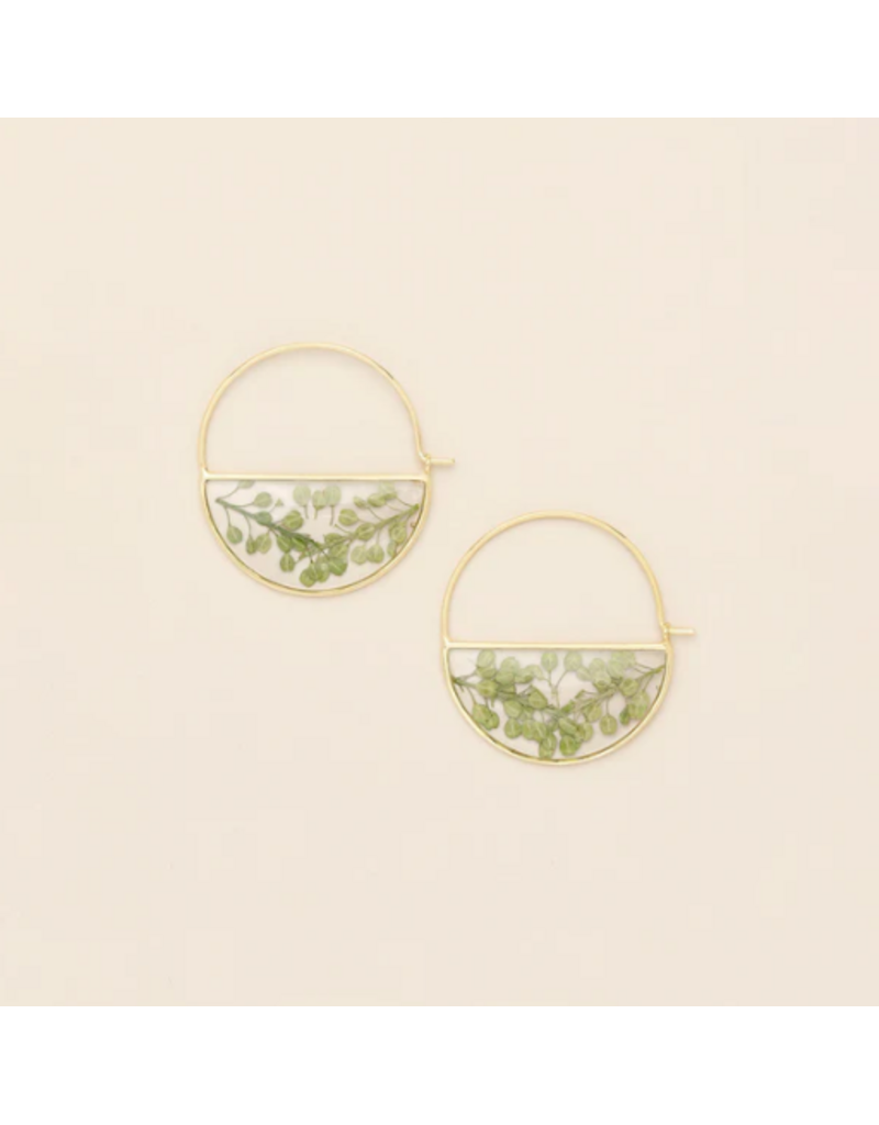 SCOUT PRESSED FLOWER HOOP EARRINGS  GOLD