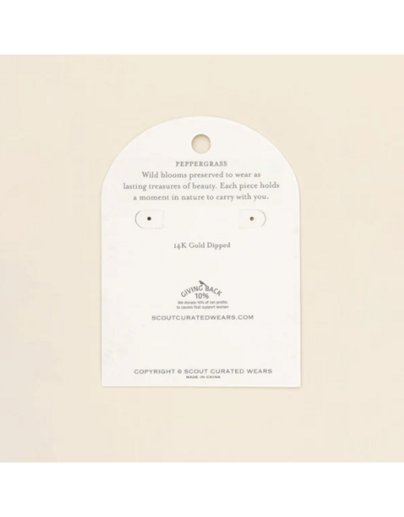 SCOUT PRESSED FLOWER HOOP EARRINGS  GOLD