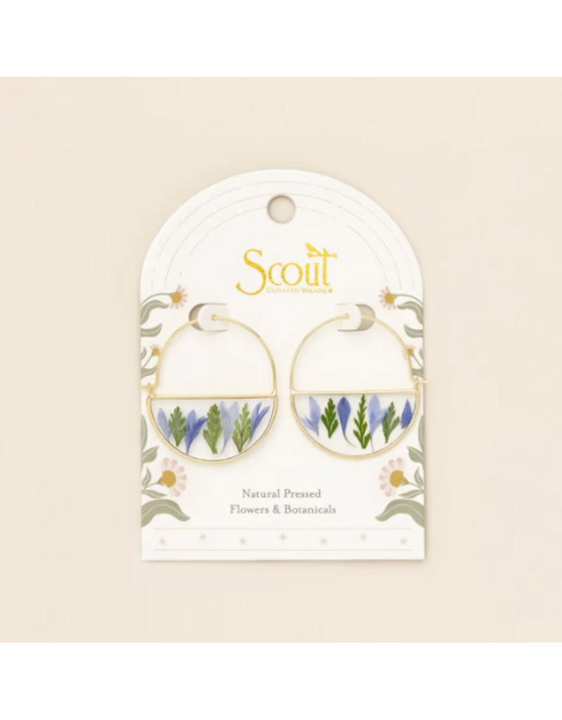 SCOUT PRESSED FLOWER HOOP EARRINGS  GOLD