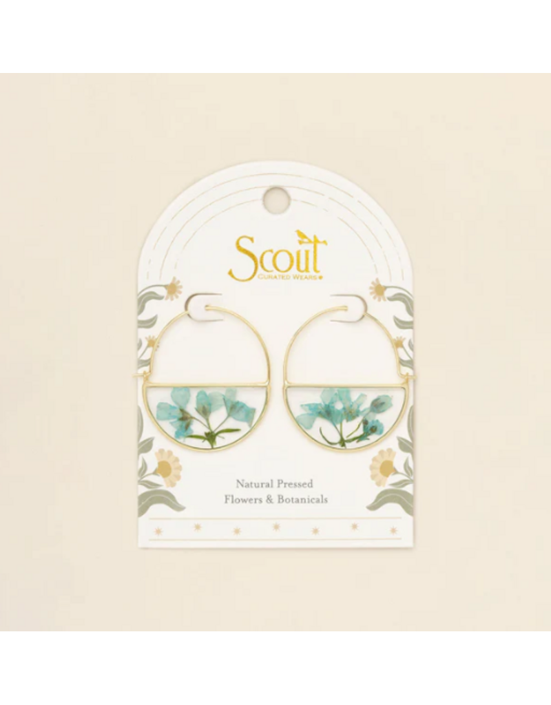 SCOUT PRESSED FLOWER HOOP EARRINGS  GOLD