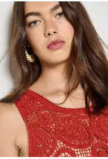 ORANGE CIRCLE CROCHET TANK SWEATER