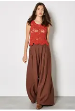 COTTON ORANGE CIRCLE CROCHET TANK SWEATER