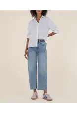 KUT GWEN HIGH RISE WIDE LEG RAW HEM