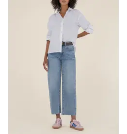 KUT GWEN HIGH RISE WIDE LEG RAW HEM