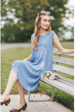 STARBURST PRINTED LAYERED DRESS