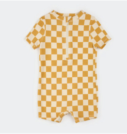 PETIT LEM S/S SWIM ROMPER KNIT