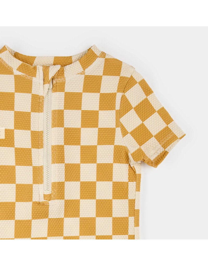 PETIT LEM S/S SWIM ROMPER KNIT