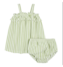 PETIT LEM 2 PC SET DRESS + BLOOMER KNIT - GREEN