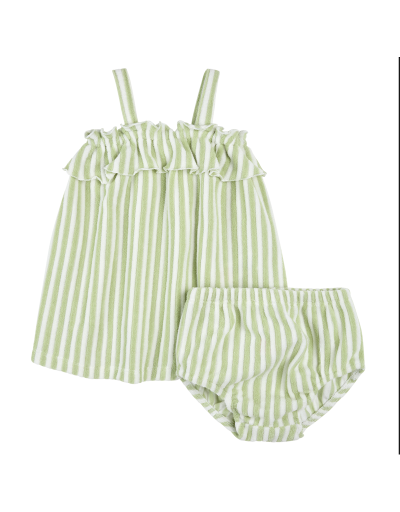 PETIT LEM 2 PC SET DRESS + BLOOMER KNIT - GREEN