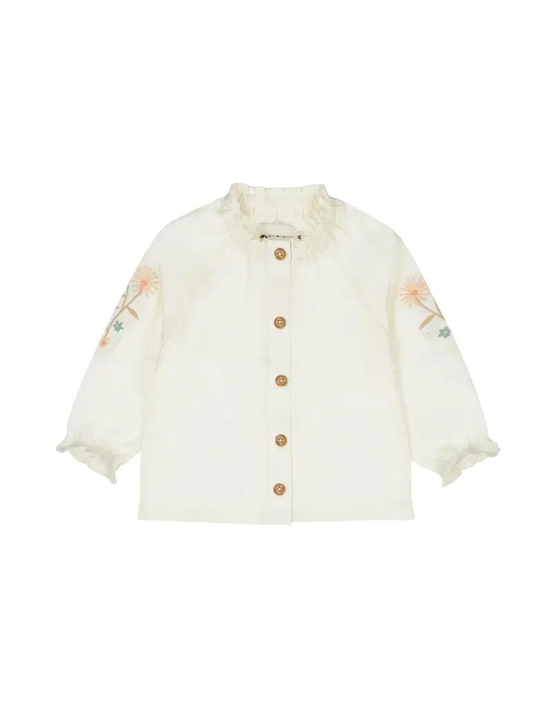 DIRKJE BUTTON FRONT TOP w/SLV DETAIL- SAND