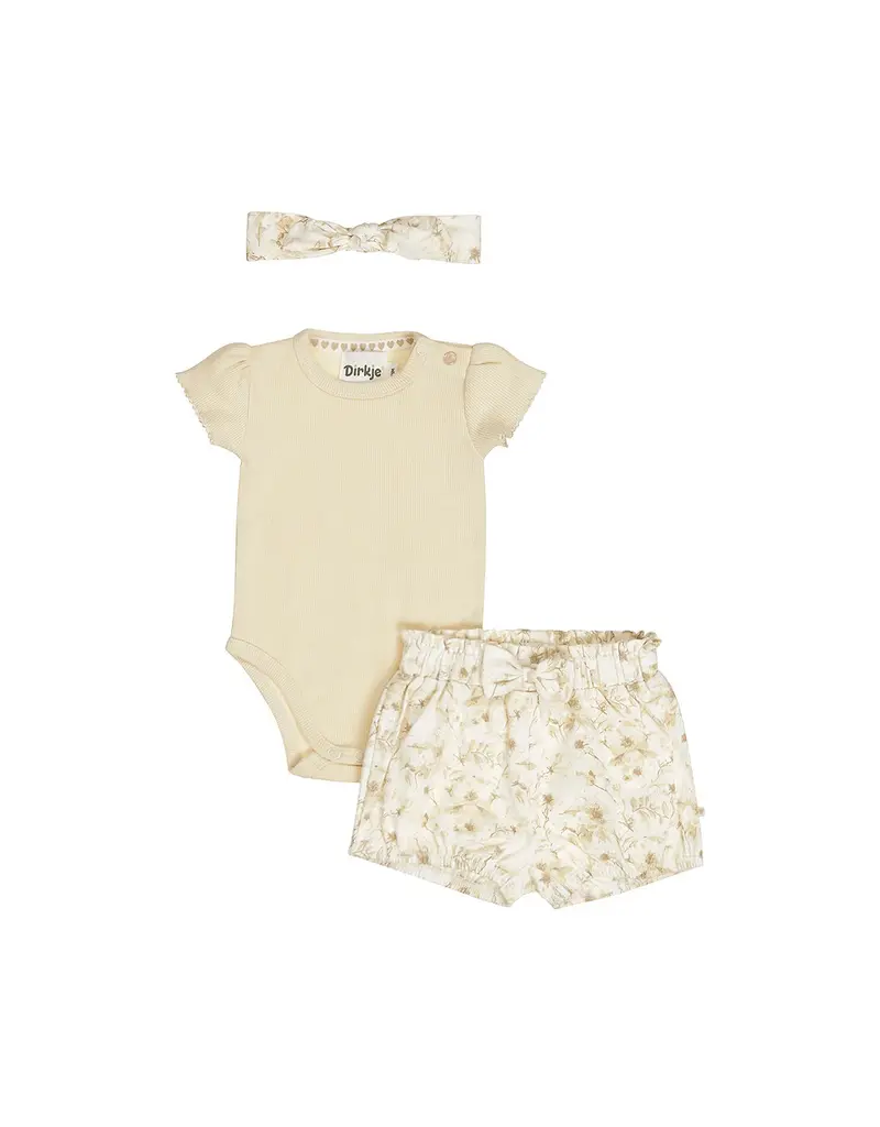 DIRKJE SHORT/ROMPER 3PC inc/BANDEAU- OFF WHITE