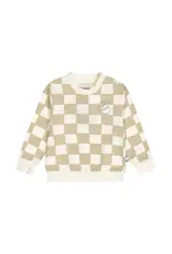 DIRKJE CHECKER SWEATSHIRT - OFF WHITE