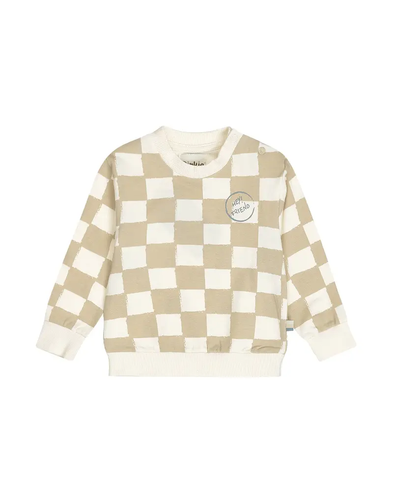 DIRKJE CHECKER SWEATSHIRT - OFF WHITE