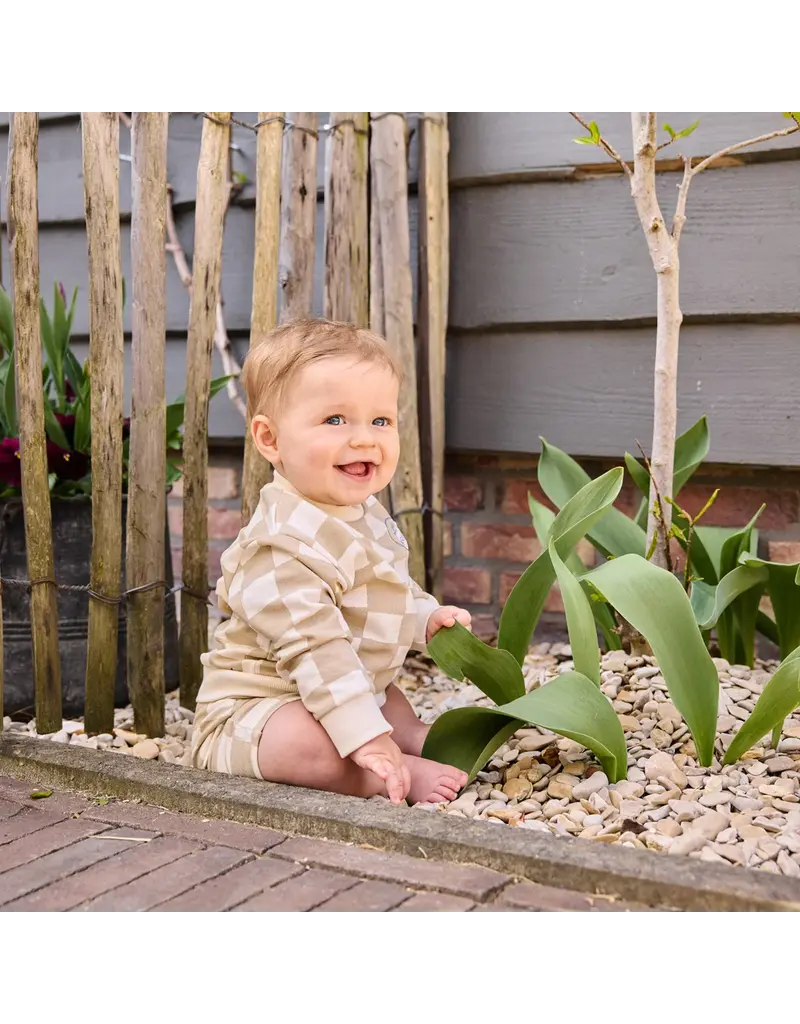 DIRKJE CHECKER SWEATSHIRT - OFF WHITE