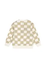 DIRKJE CHECKER SWEATSHIRT - OFF WHITE