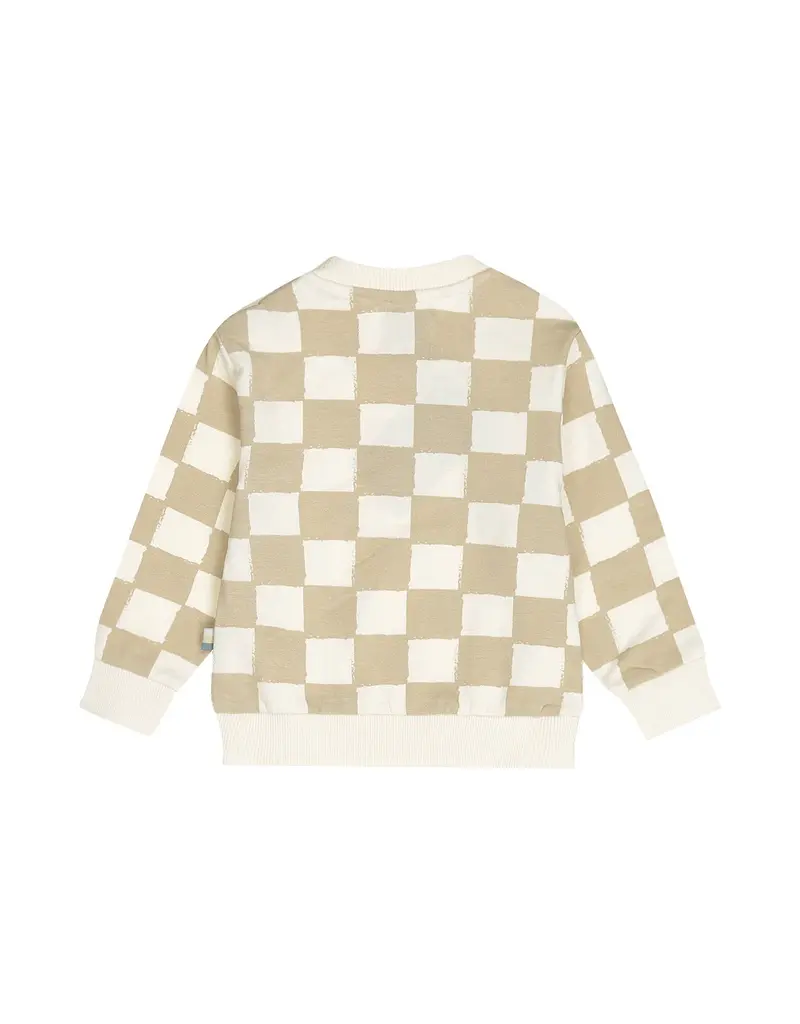 DIRKJE CHECKER SWEATSHIRT - OFF WHITE