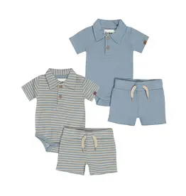 DIRKJE ONSIE/SHORT 2PC SET - BLUE/SAND