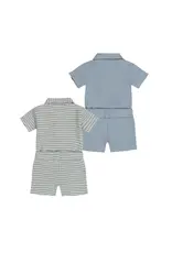 DIRKJE COTTON ONSIE/SHORT 2PC SET - BLUE/SAND