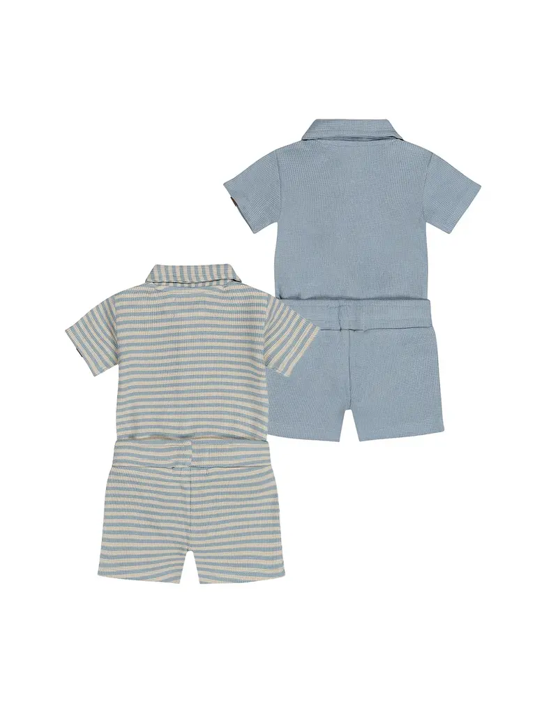 DIRKJE COTTON ONSIE/SHORT 2PC SET - BLUE/SAND