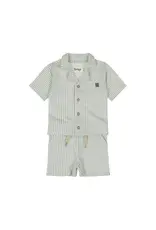 DIRKJE SHORT/BUTTON UP TOP 2PC- BLUE STRIPE