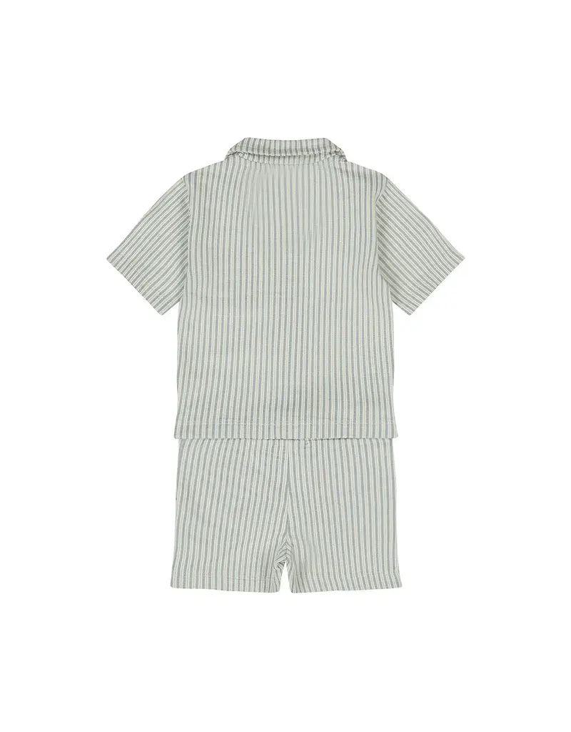 DIRKJE SHORT/BUTTON UP TOP 2PC- BLUE STRIPE
